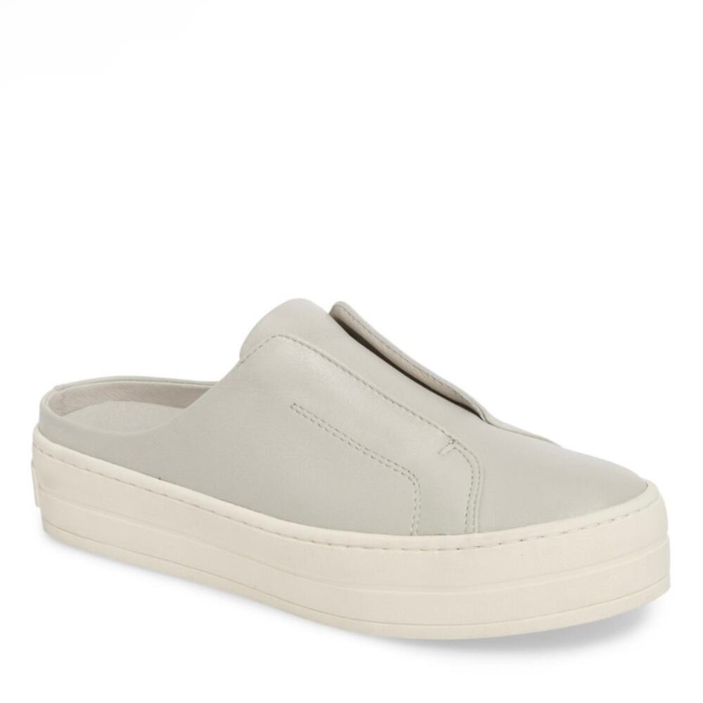 J Slides 'Alara' Women's 8 Slip On Sneaker Mule Gray Leather Clog Slide